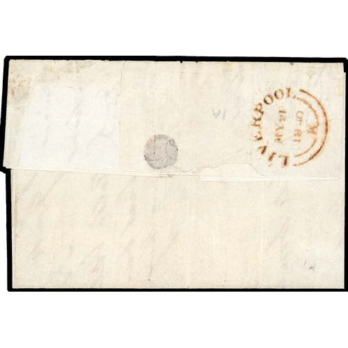 37 - 1840 1d Intense black Pl.1a. “May Date”. Clean entire sent locally within Liverpool bearing a four m... 