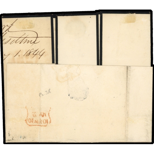 52 - 1841 1d Red-brown Pl.38. Very fine sent from York to Stratford. Bearing a 1d Red-brown (CF) just tou... 