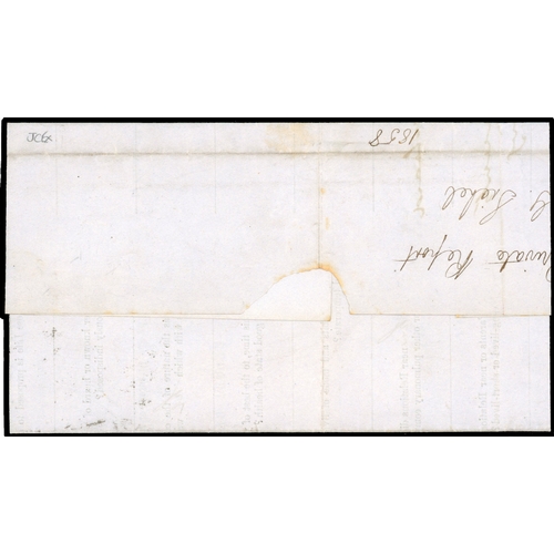 53 - 1857 1d Rose-red. Fine entire sent locally within Manchester bearing a 1d Rose-red (LG) tied by a Ma... 