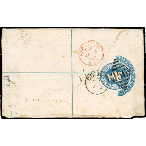 60 - 1878 2d Registered envelope. Very fine opened up registered envelope (type RP2) sent from Cork to Lo... 