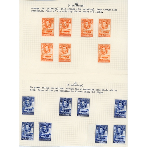 101 - 1937-52 KG VI accumulation (hundreds) with collections of the 1938 set, some with pages of shades, s... 