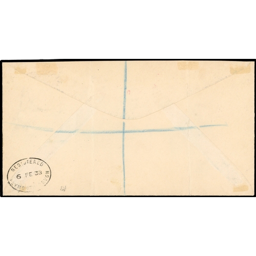 102 - 1938 (20 JAN) registered envelope to London bearing 12/6d, tied by Hamilton (first day) CDS.  First ... 