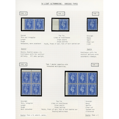 13 - 1937-52 booklet stamps collection on leaves with panes  including Drages Pay-Way with Cyl. 10, water... 