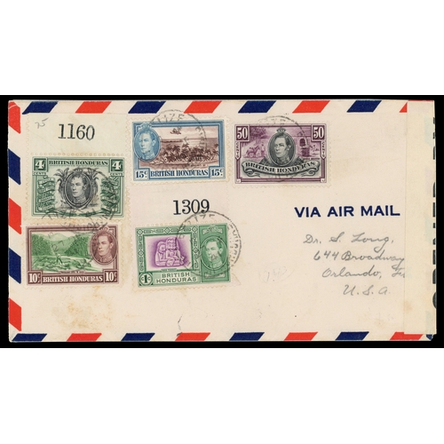 132 - 1939-49 group of covers (15) twelve of which are censored, including 1939 registered airmail to Los ... 