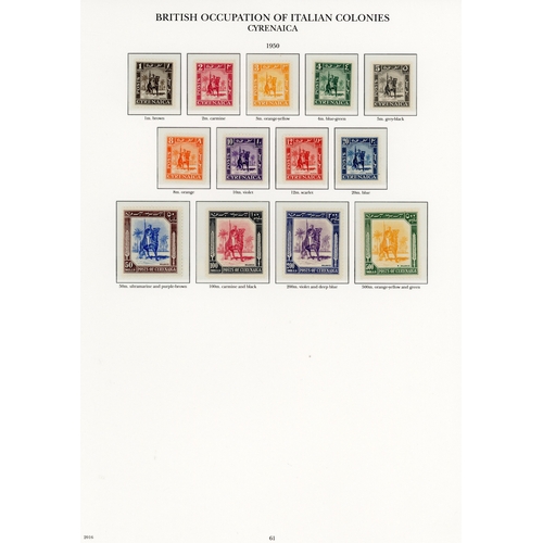 150 - MEF, Cyrenaica, Eritrea, Somalia and Tripolitania basic issues complete including Postage Dues, unmo... 