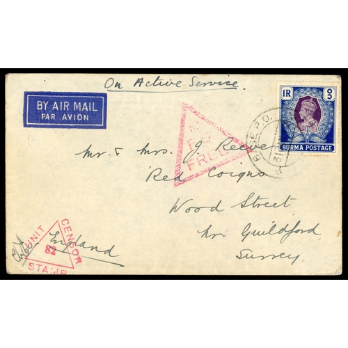 160 - Postal History,  1940-1 airmail covers (8) and card to UK or USA, various frankings, Censor markings... 