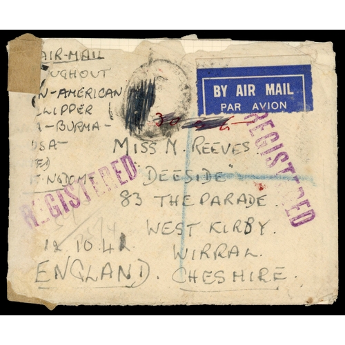 160 - Postal History,  1940-1 airmail covers (8) and card to UK or USA, various frankings, Censor markings... 