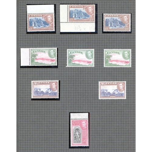 200 - 1938-49 mint collection (132) on black leaves with all perfs, duplication for shades (8 x 5r), gener... 