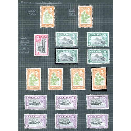 200 - 1938-49 mint collection (132) on black leaves with all perfs, duplication for shades (8 x 5r), gener... 