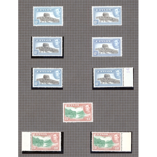 200 - 1938-49 mint collection (132) on black leaves with all perfs, duplication for shades (8 x 5r), gener... 