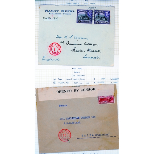 209 - WW2 Censored mail (19 covers + piece of airgraph) with a fine range of circular numbers; 1, 3, 4 (EX... 