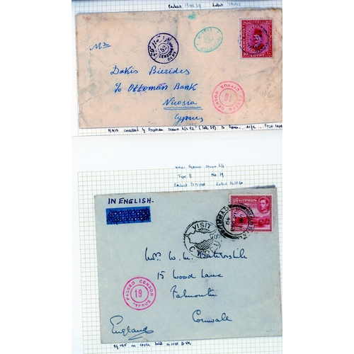 209 - WW2 Censored mail (19 covers + piece of airgraph) with a fine range of circular numbers; 1, 3, 4 (EX... 