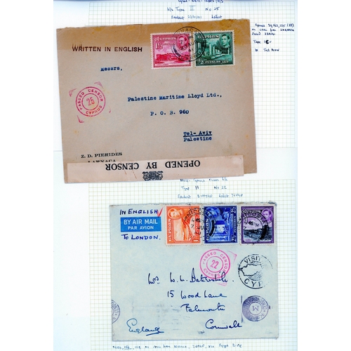 209 - WW2 Censored mail (19 covers + piece of airgraph) with a fine range of circular numbers; 1, 3, 4 (EX... 