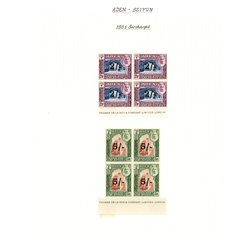 21 - 1942-51 basic issues for both States complete in mint blocks of four, the lower pairs in each block ... 