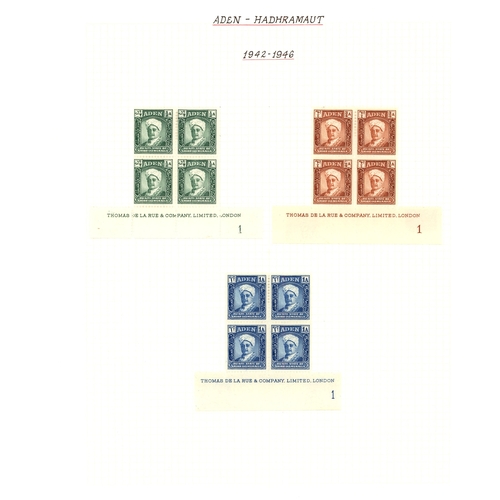 21 - 1942-51 basic issues for both States complete in mint blocks of four, the lower pairs in each block ... 