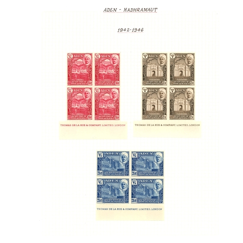 21 - 1942-51 basic issues for both States complete in mint blocks of four, the lower pairs in each block ... 