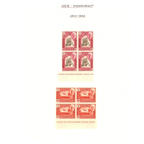 21 - 1942-51 basic issues for both States complete in mint blocks of four, the lower pairs in each block ... 