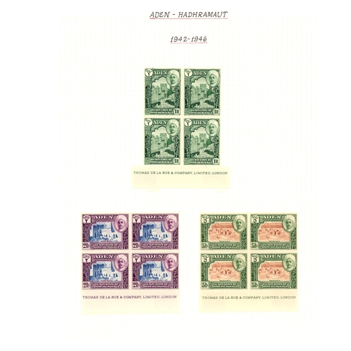 21 - 1942-51 basic issues for both States complete in mint blocks of four, the lower pairs in each block ... 