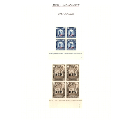 21 - 1942-51 basic issues for both States complete in mint blocks of four, the lower pairs in each block ... 