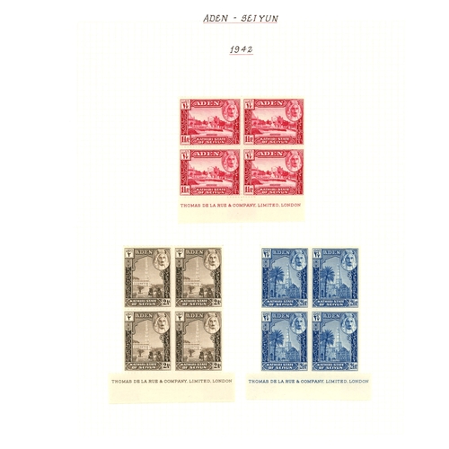 21 - 1942-51 basic issues for both States complete in mint blocks of four, the lower pairs in each block ... 