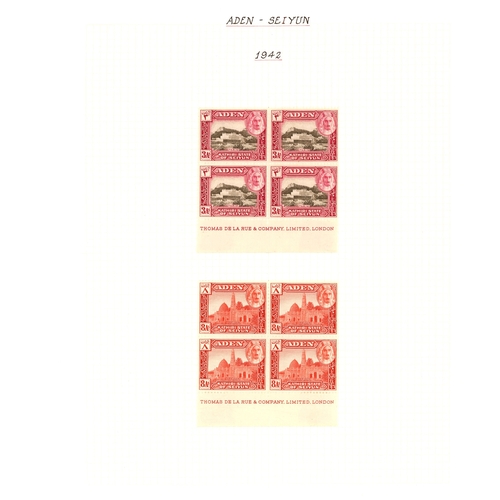 21 - 1942-51 basic issues for both States complete in mint blocks of four, the lower pairs in each block ... 