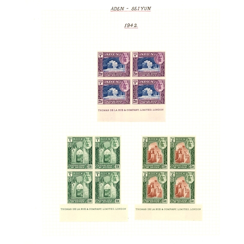 21 - 1942-51 basic issues for both States complete in mint blocks of four, the lower pairs in each block ... 