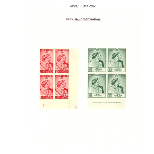 21 - 1942-51 basic issues for both States complete in mint blocks of four, the lower pairs in each block ... 