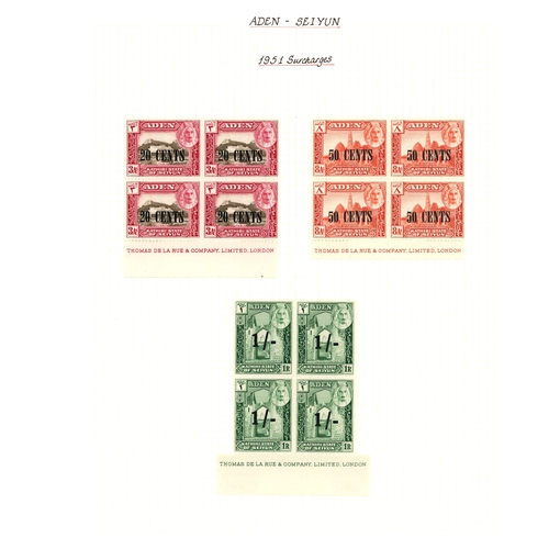 21 - 1942-51 basic issues for both States complete in mint blocks of four, the lower pairs in each block ... 