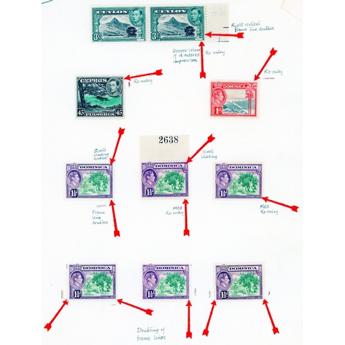 220 - 1938-51 group with a printings collection on three pages; 1938 and 1951 sets used, and 1950 set mint... 