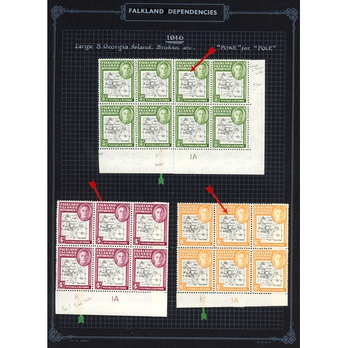 243 - 1946 Thick Maps mint collection on black leaves with a very nice range of varieties in blocks or pai... 