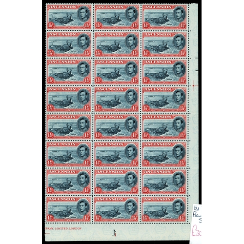 26 - 1938-53 KG VI balance with blocks and varieties, listed and unlisted.  Includes ½d long ‘E’ blocks (... 