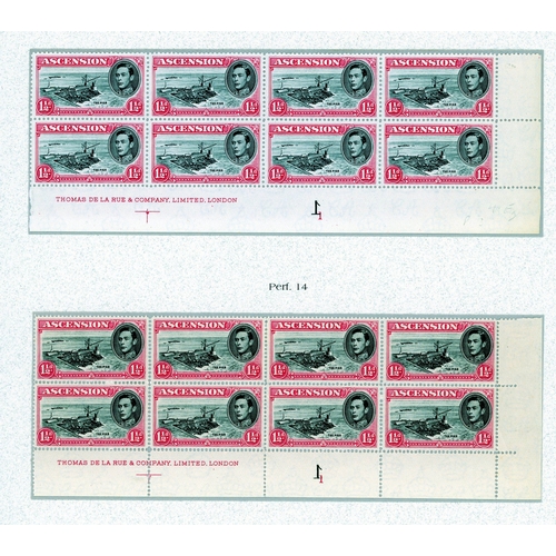 26 - 1938-53 KG VI balance with blocks and varieties, listed and unlisted.  Includes ½d long ‘E’ blocks (... 