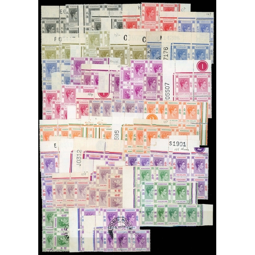 285 - 1938-52 definitives collection of mint blocks (112 plus a few pairs, and used blocks).  Includes Pla... 