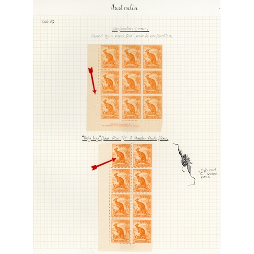 31 - 1938-56 ½d Kangaroo issues, a fine specialised collection on Godden leaves.  Includes McCracken impr... 