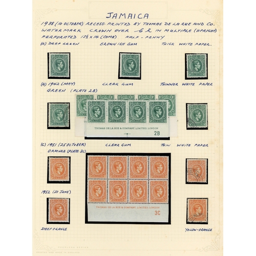 333 - 1938-52 collection (168) on leaves, mainly mint with some Plate number pieces, collected for shades ... 