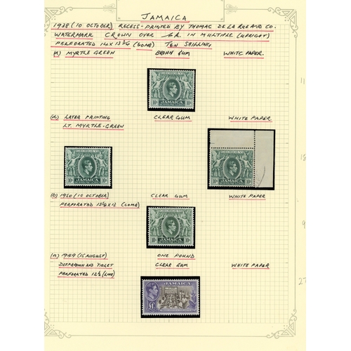 333 - 1938-52 collection (168) on leaves, mainly mint with some Plate number pieces, collected for shades ... 