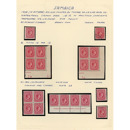 333 - 1938-52 collection (168) on leaves, mainly mint with some Plate number pieces, collected for shades ... 