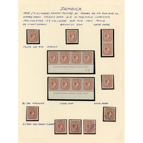 333 - 1938-52 collection (168) on leaves, mainly mint with some Plate number pieces, collected for shades ... 