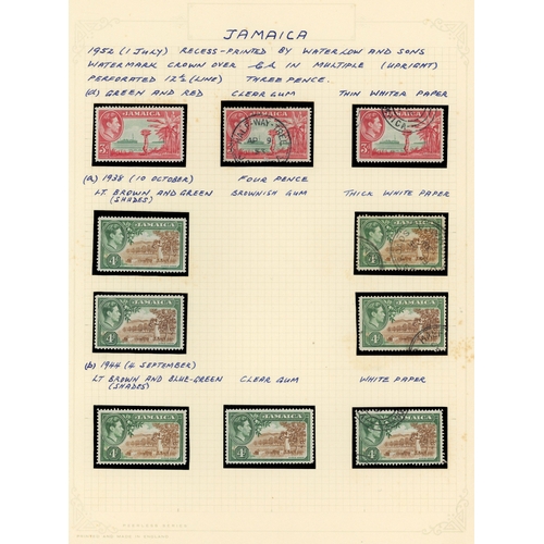 333 - 1938-52 collection (168) on leaves, mainly mint with some Plate number pieces, collected for shades ... 