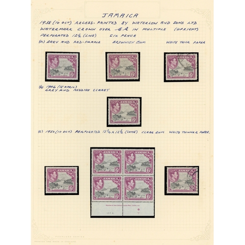 333 - 1938-52 collection (168) on leaves, mainly mint with some Plate number pieces, collected for shades ... 