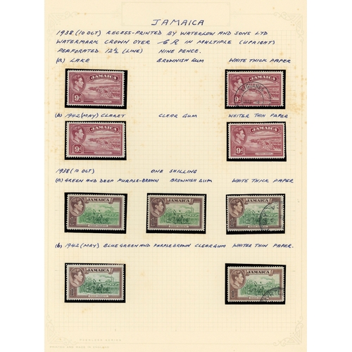 333 - 1938-52 collection (168) on leaves, mainly mint with some Plate number pieces, collected for shades ... 