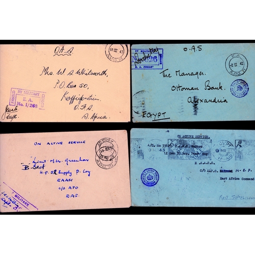 336 - WW2 Censored APO envelopes (15)  from various numbers, including 55 (Addis Ababa), 65 (Ethiopia, 2),... 