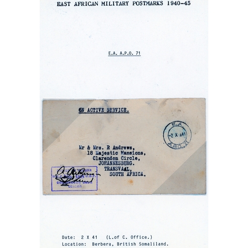 336 - WW2 Censored APO envelopes (15)  from various numbers, including 55 (Addis Ababa), 65 (Ethiopia, 2),... 