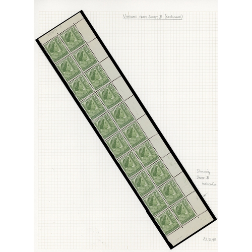 37 - 1951-62 2d yellow-green collection (308), no coil stamps, well written up on leaves.  Includes parti... 