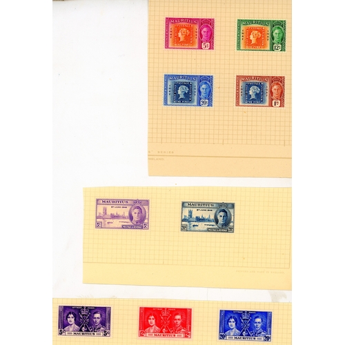 435 - 1938-50 balance collection on leaves, cards and stocksheets.  Includes 1938 set unmounted and anothe... 