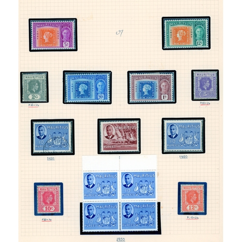 435 - 1938-50 balance collection on leaves, cards and stocksheets.  Includes 1938 set unmounted and anothe... 