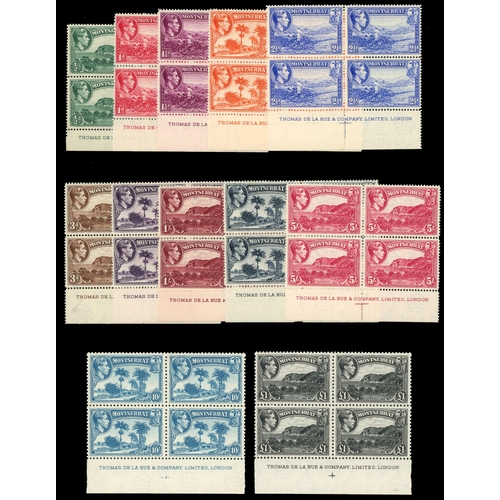 437 - 1938-48 set of twelve in imprint blocks of four, fine unmounted o.g.  SG 101a-112, £440