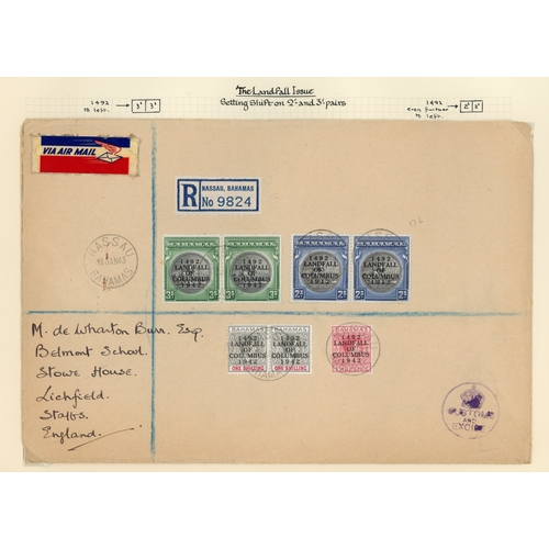 45 - 1942-3 airmail registered envelopes (7, each 9½ x 6½