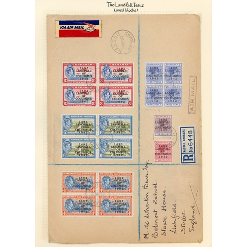 45 - 1942-3 airmail registered envelopes (7, each 9½ x 6½