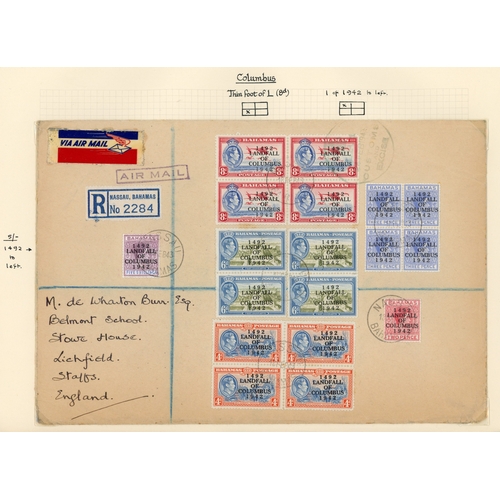 45 - 1942-3 airmail registered envelopes (7, each 9½ x 6½